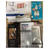 Exit Sign, Baldwin Door Knob, Broan Nutone Fg600
