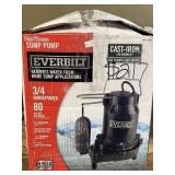Everbilt Sump Pump 3/4 Hp 80 Gallon Per Minute,