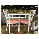 2 Metal Dining Chairs With Cushions  And 42 Inch