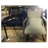 Wood Chair And Metal Patio Chair