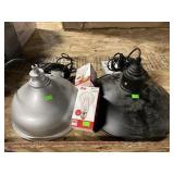 2 Metal Swag Lights And Bulbs