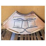 4 Quarter Round Wood Folding Table 69x33 Inch