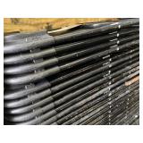 10- black folding chairs