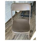 10- brown folding chairs