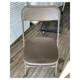 10- brown folding chairs