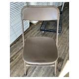 10- brown folding chairs