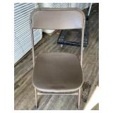 10- brown folding chairs