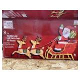 8.5 Yuletide Lane Led Santas Sleigh W/reindeer,