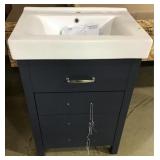 Cedarton Bathroom Vanity Blue Base 24x18x34