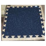 6-24x24x.25" Rubber Interlocking Mats Blue Specks