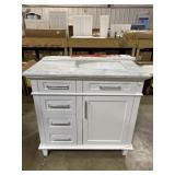 Single Marble Top With Ceramic Sink And Base,