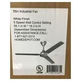 52 Inch Industrial Fan White Finish Missing Parts