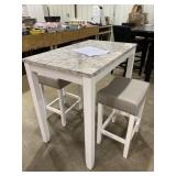 Nathan James Bar Table 38x23x35" And 2 Stools 24"