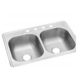 Glacier Bay Top Mount 33" Double Bowl Kitchen