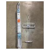 Shower Caddy And Decorative Aluminum Shower Rod