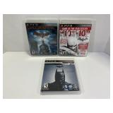 LOT OF 3 PS3 BATMAN GAMES - ARKHAM ASYLUM, ARKHAM