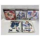 LOT OF 5 ASSORTED PS3 SPORTS GAMES - MAJOR LEAGUE