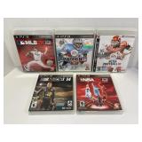 LOT OF 5 ASSORTED PS3 SPORTS GAMES - MLB 2K13,