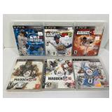 LOT OF 6 PS3 SPORTS GAMES - MAJOR LEAGUE BASEBALL