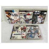 LOT OF 5 PS3 SPORTS GAMES - MLB 12 THE SHOW,