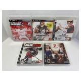 LOT OF 5 ASSORTED PS3 SPORTS GAMES - MAJOR LEAGUE