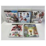 LOT OF 5 ASSORTED PS3 SPORTS GAMES - MLB 13 THE