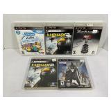 LOT OF 5 PS3 GAMES - ROCKSMITH, TOM CLANCY
