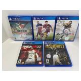 LOT OF 5 ASSORTED PS4 SPORTS GAMES - STEEP WINTER