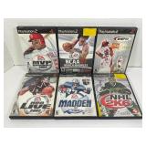 LOT OF 6 PS2 SPORTS GAMES - MADDEN 2001, NHL 2K6,
