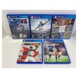 LOT OF 5 ASSORTED PS4 SPORTS GAMES - THE SHOW 16,