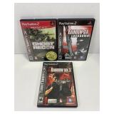 LOT OF 3 PS2 TOM CLANCY GAMES - GHOST RECON,