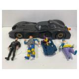 LOT OF PLAYMATES ACTION FIGURES - BATMOBILE,