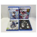 LOT OF 4 ASSORTED PS5 SPORTS GAMES - THE SHOW 24,
