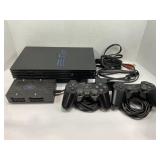 SONY PLAY STATION 2 WITH TWO CONTROLLERS, POWER