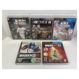LOT OF 5 ASSORTED PS3 SPORTS GAMES - MLB 08