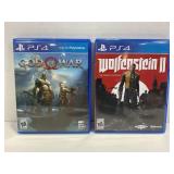 LOT OF 2 PS4 GAMES - GOD OF WAR AND WOLFENSTEIN 2