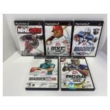 LOT OF 5 ASSORTED PS2 SPORTS GAMES - NHL 2K9,