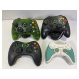 LOT OF 4 ASSORTED XBOX CONTROLLERS