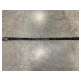 TONY LAMAR LEATHER BELT WITH NAVAJO STERLING BY