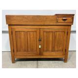 ANTIQUE WOODEN DRY SINK - 1 DRAWER, 2 SHELF -