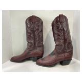 LARRY MAKANï¿½S BURGUNDY OSTRICH LEG COWBOY BOOTS