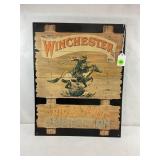 WINCHESTER METAL EMBOSSED ADVERTISING SIGN - 13' X
