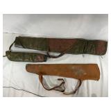 LEATHER RIFLE SCABBORD AND VINTAGE RIFLE BOOT