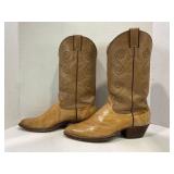JUSTIN BOOTS LEATHER COWBOY BOOTS - NO. 9107, SIZE