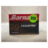 20 ROUNDS OF BARNAUL 7.62 X 39 FULL METAL JACKET