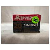 20 ROUNDS OF BARNAUL 7.62 X 39 FULL METAL JACKET
