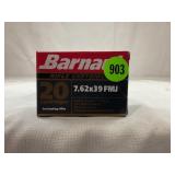 20 ROUNDS OF BARNAUL 7.62 X 39 FULL METAL JACKET