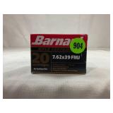 20 ROUNDS OF BARNAUL 7.62 X 39 FULL METAL JACKET