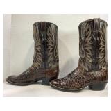 JUSTIN LEATHER COWBOY BOOTS - NO. 9202 SIZE 8 1/2E