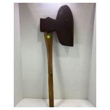 LARGE PRIMITIVE BROAD BLADE BUTCHER'S AXE - BLADE